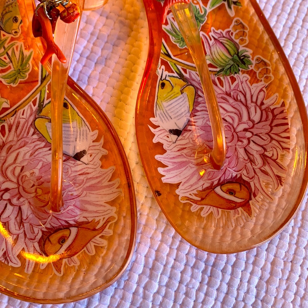 Salvatore Ferragamo Soft Jelly Coral Sandals - Picture 16 of 16